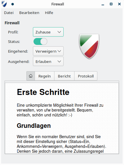 Firewall UFW, mit Manjaro 71 unknown 031