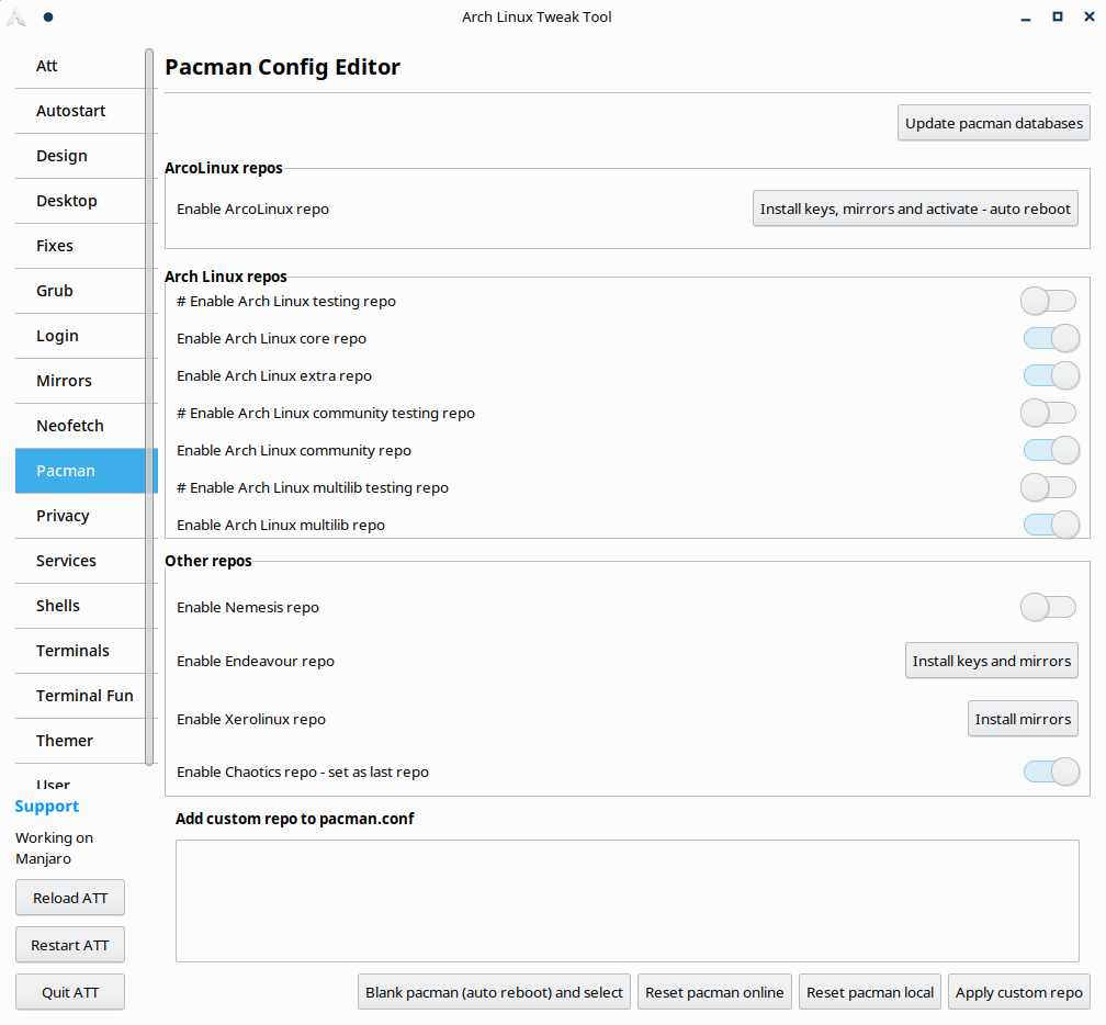 Archlinux Tweak Tool