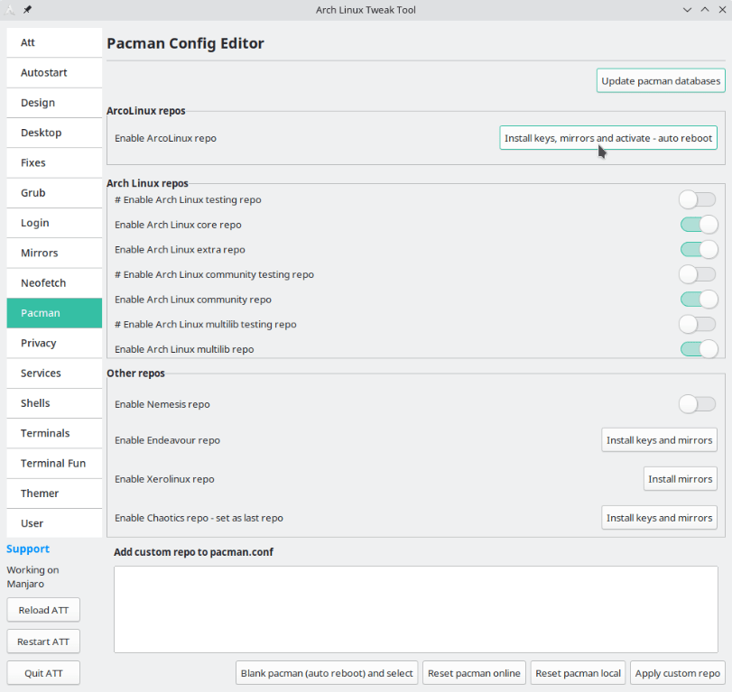 Archlinux-tweak-tool