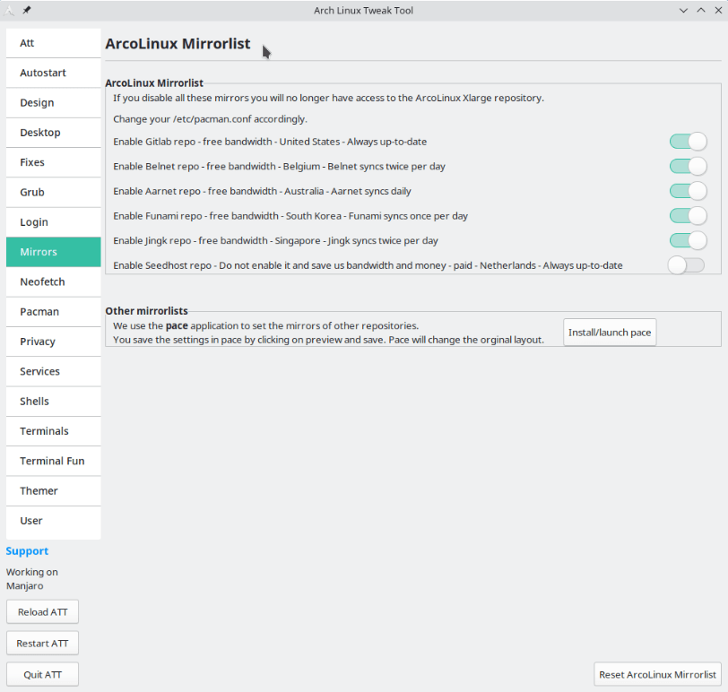Archlinux Tweak Tool