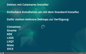 Debian Cinnamon mit Calamares Installer