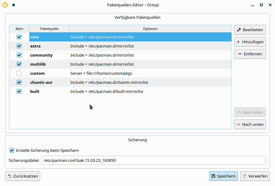 Archlinux Octopi Appmanager